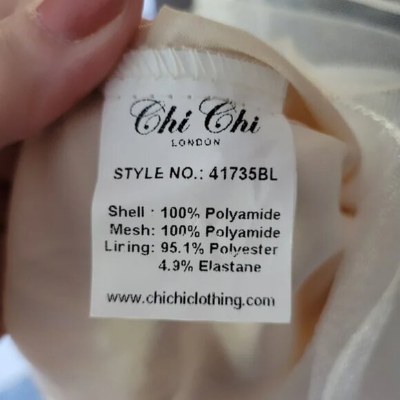 Chi Chi London Cream & Navy Lace Tulle Midi Dress Modcloth - Picture 6 of 7